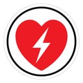 AED Automated External Defibrillator Symbol Sign,Vector Illustration, Isolated On White Background Label. EPS10