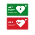 AED Emergency defibrillator, AED AID CPR, vector icon symbol isolated on white background