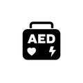 AED icon, automated external defibrillator bag