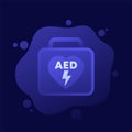 AED icon, automated external defibrillator,vector