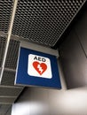 Aed sign in an ariport