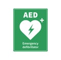 AED vector icon. Emergency defibrillator sign. Automated External Defibrillator. Vector illustration