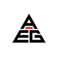 AEG triangle letter logo design with triangle shape. AEG triangle logo design monogram. AEG triangle vector logo template with red Royalty Free Stock Photo
