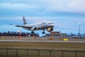 Aegan Airbus A320 landing in Prague Airport