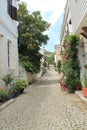 Aegean area - Tenedos island, art, at the shops, houses Royalty Free Stock Photo