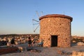 Aegean area - wind mill looking to sunset