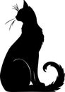 Aegean Cat Black Silhouette Generative Ai