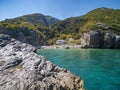 Aegean sea cliffs and a beautiful small basin like a private Jacuzzi.