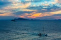 Aegean sea and the Greek Islands at dusk. Nature. Royalty Free Stock Photo