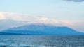 Aegean sea and a mountain in Greece Royalty Free Stock Photo