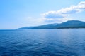 Aegean sea and mountains in background Royalty Free Stock Photo