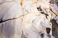 Aegean seashore and marble rocks in Aliki, Thassos island, Greece Royalty Free Stock Photo