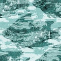 Aegean teal shoal of fish linen wash nautical background. Summer coastal style fabric swatches. Under the sea life