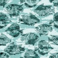 Aegean teal shoal of fish linen wash nautical background. Summer coastal style fabric swatches. Under the sea life