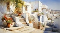 Aegean traditional greece village travel island blue architecture greek mediterranean summer Royalty Free Stock Photo