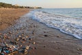 Aegean villages -sunset at the beach Royalty Free Stock Photo