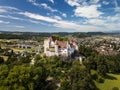 Aeiral drone panarama image of the Lenzburg castle, Switzerland