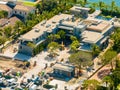 Aeiral drone photo Tom Brady mansion under construction in Miami Beach contractors hard at work Royalty Free Stock Photo