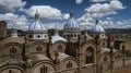 Aeiral Drone View of Dome of New Cathedral in Cuenca Ecuador as Seen From the Seminary