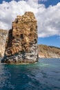 Aeolian island coastline cliffs, Mediterranean Sea. Color image Royalty Free Stock Photo