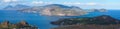 Aeolian islands seen from Vulcano island, Sicily,