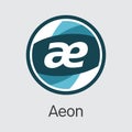 Aeon Cryptographic Currency - Vector Symbol. Royalty Free Stock Photo