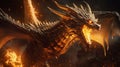 Fiery Dragon: A Stunning 3d Illustration In Cinema4d Royalty Free Stock Photo