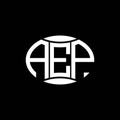 AEP abstract monogram circle logo design on black background. AEP Unique creative initials letter logo..AEP abstract monogram Royalty Free Stock Photo