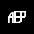 AEP letter logo design on black background.AEP creative initials letter logo concept.AEP letter design Royalty Free Stock Photo