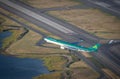 Aer Lingus airplane shortly after taking off from Boston's Logan International Airport