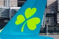 Aer Lingus Logo on an Airbus A320 tail at Zurich airport