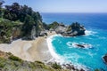 Aerail view of McWay falls, Big Sur, Pacific Ocean coastline, California Royalty Free Stock Photo