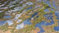 Aerial view over mosaic of bog lakes and ridges in Estonian bog Royalty Free Stock Photo