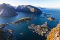 Aeral view of Reine village, Lofoten island, Norway