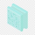 Aerated block icon, isometric 3d style