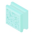 Aerated block icon, isometric 3d style