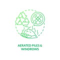 Aerated piles and windrows concept icon