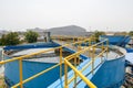 Aerated pool wastewater treatment system in industrial plants. environmental science and reuse waste water