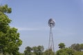 An aerator water pumping windmill at the Visitor Centre at the Aransas National Wildlife Refuge on a hot Summers Day.