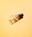 Aerator for wine. On a yellow background. Close-up. Isolated. Hard light and shadow