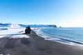 Aereal winter landscape view of Reynisdrangar,Iceland