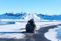 Aereal winter landscape view of Reynisdrangar, Iceland