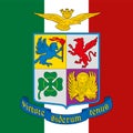 Italian Air Force coat of arms on the flag, Italy