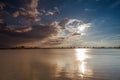 Aeriaal view, Lake Balaton in the sunset