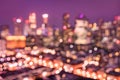 Aerial abstract bokeh filter of Singapore skyline from above Royalty Free Stock Photo
