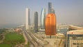 Aerial. Abu Dhabi cityscape. Modern skyscrapers.