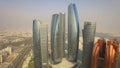 Aerial. Abu Dhabi cityscape. Modern skyscrapers.