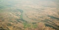 Aerial aeroplane view to Chari or Shari River , border between Chad and Cameroon