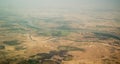 Aerial aeroplane view to Chari or Shari River , natural border between Chad and Cameroon Royalty Free Stock Photo