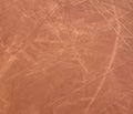 Aerial airplane panoramic view to Nazca geoglyph lines aka Condor, Ica, Peru Royalty Free Stock Photo